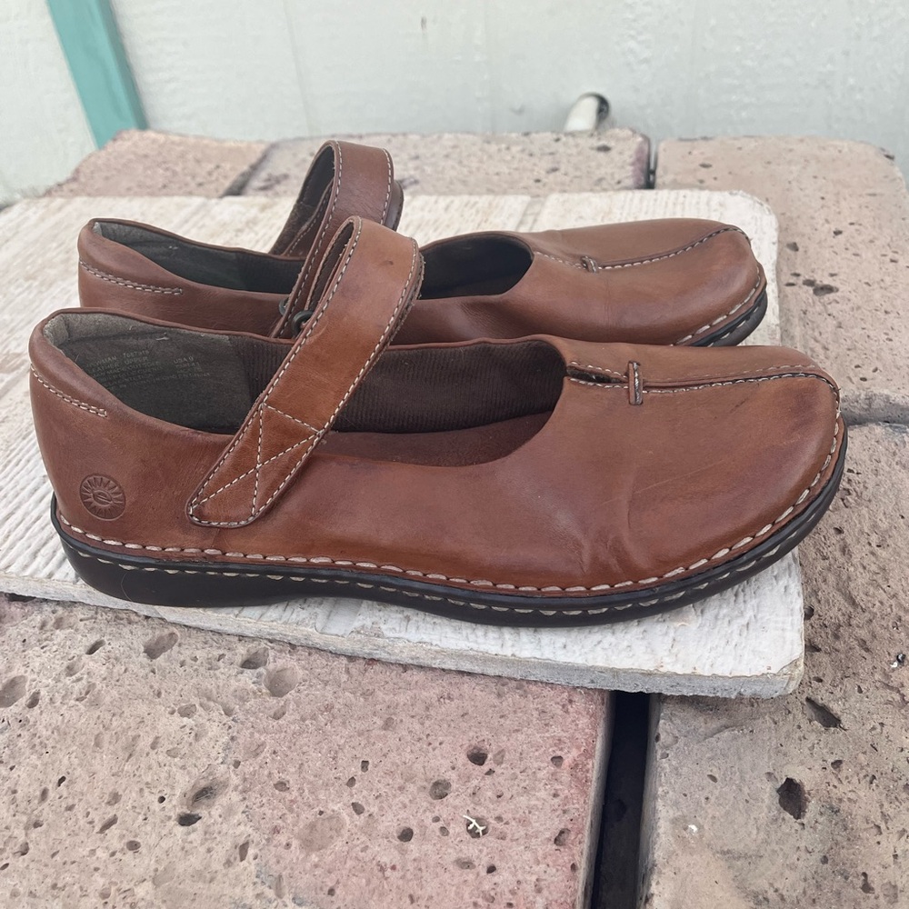 Earth Spirit Eliot Gelron 2000 Women's Mary Jane Shoes Size 9 Brown Leather Flat
